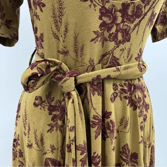 Effie's Heart M Cowl Neck Dress green 0687 brown elbow sleeve medium women - Picture 4 of 11